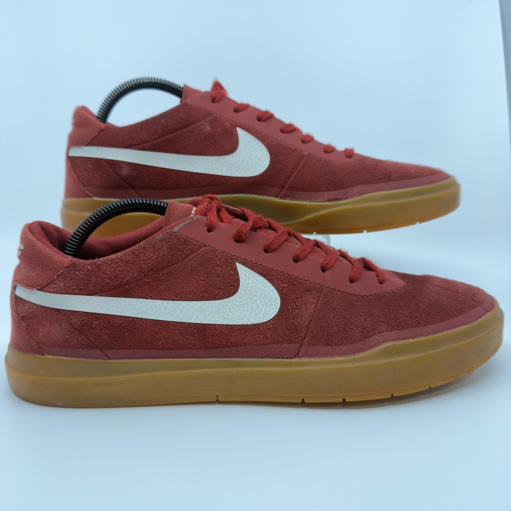 Nike SB Bruin Hyperfeel Mens 11 Skate‎ Shoes Red Burgundy Gum Low Top Sneakers